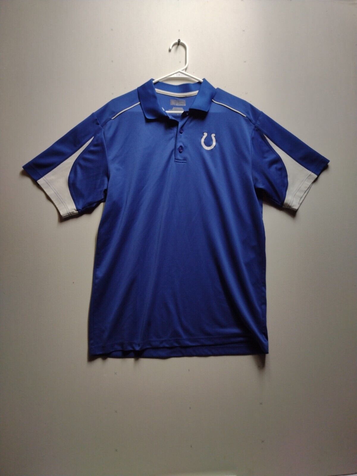 Indianapolis Colts Polo Shirt Men L Blue White